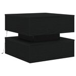 vidaXL Table basse avec lumières LED chêne noir 50x50x40 cm