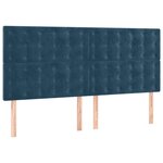 vidaXL Sommier à lattes de lit et matelas Bleu foncé 200x200cm Velours