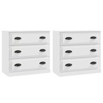 vidaXL Buffets 2 Pièces blanc bois d'ingénierie