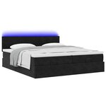 VidaXL Cadre de lit ottoman avec matelas noir 180x200cm velours