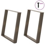 vidaXL Pieds de table à manger en U 2 pièces Acier naturel 80 x (72-73) cm Acier