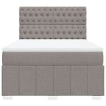 vidaXL Sommier à lattes de lit avec matelas Taupe 140x190 cm Tissu