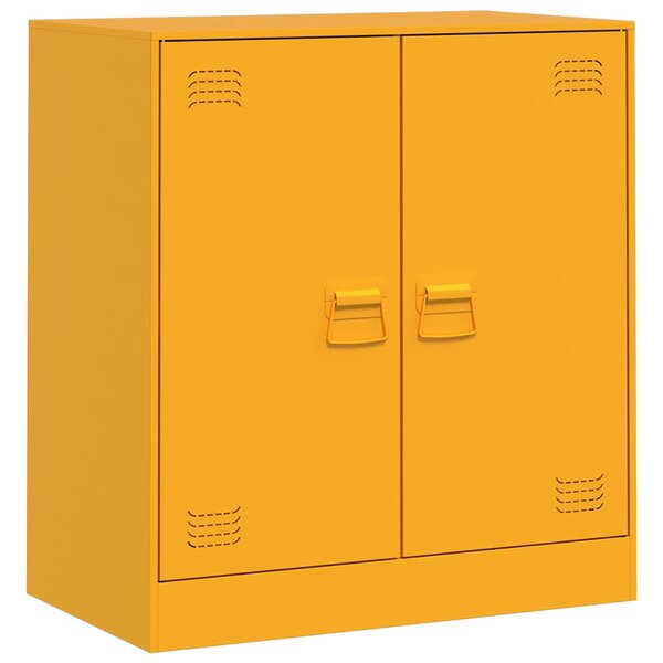 vidaXL Buffet jaune moutarde 67x39x73 cm acier