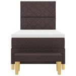 vidaXL Lit à ressorts avec matelas Marron foncé 90 x 190 cm tissu