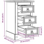 vidaXL Table de chevet avec tiroir Blanc 35 x 32 5 x 58 cm Pin massif