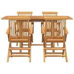vidaXL Ensemble de salle à manger pour jardin 5 Pièces Marron