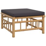 vidaXL Salon de jardin 8 Pièces avec coussins gris foncé bambou