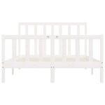 vidaXL Cadre de lit Blanc Bois massif 140x200 cm