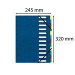 Trieur Harmonika® À Fenêtres Avec Élastiques Véritable Carte Lustrée 12 Compartiments - Bleu - X 6 - Exacompta
