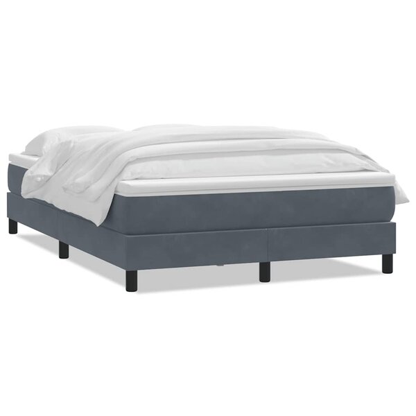 vidaXL Sommier à lattes de lit et matelas gris foncé 140x220cm velours