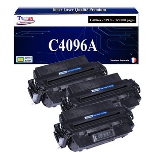 T3AZUR -3x Toners compatibles avec HP C4096A (96A) pour HP LaserJet 2000  2100  2100SE  2100TN  2100XI  2200
