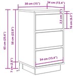 vidaXL Armoire de chevet et lumières LED chêne artisanal 38x34x65 cm