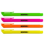 Kores surligneur Pen  pointe biseautée: 0 5 - 3 5 mm   étui de 4
