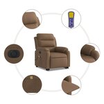 vidaXL Fauteuil inclinable de massage électrique Marron Tissu
