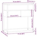 vidaXL Table console chêne fumé 75x40x75 cm bois d'ingénierie