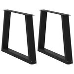 vidaXL Pieds de table basse en forme de V  2 pièces  noir  60 x (42-43 3) cm  acier