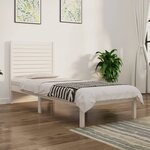 vidaXL Cadre de lit Blanc Bois massif 75x190 cm Petit simple