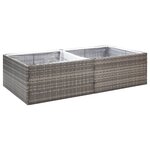 vidaXL Jardinière Gris 157x80x40 cm Résine tressée