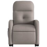 vidaXL Fauteuil inclinable de massage Taupe Tissu