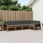 vidaXL Ensemble de canapés d'extérieur 5 Pièces Naturel et Anthracite