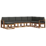 vidaXL Ensemble de canapés d'extérieur 8 pc Naturel et Anthracite