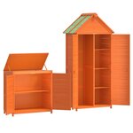 vidaXL Ensemble de remise à outils de jardin 2 Pièces marron pin massif