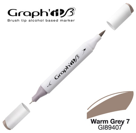 Marqueur manga à l'alcool Graph'it Brush 9407 Warm Grey 7