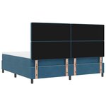 vidaXL Lit à ressorts avec matelas Bleu foncé 200 x 200 cm Velours