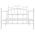 vidaXL Cadre de lit métal sans matelas et pied de lit blanc 100x190 cm