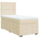 vidaXL Sommier à lattes de lit avec matelas Crème 80x200 cm Tissu
