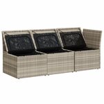 vidaXL Canapé de jardin et coussins 3 places gris clair résine tressée