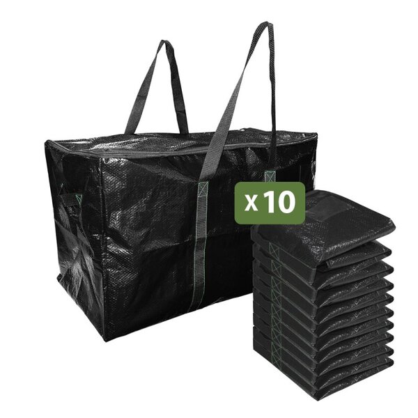 Pack and Move - Lot 10 grands sacs déménagement  rangement et transport ultra résistant - Réutilisable - Poignées solides