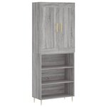 vidaXL Buffet haut Sonoma gris 69 5x34x180 cm Bois d'ingénierie