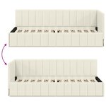 vidaXL Cadre de lit d'angle avec tête de lit Crème 80 x 200 cm Velours