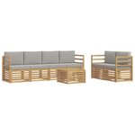 vidaXL Ensemble de canapés d'extérieur 7 Pièces Blanc et gris clair