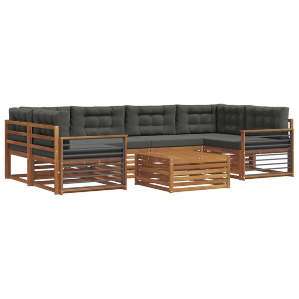 vidaXL Ensemble de canapés d'extérieur 7 pc Naturel et Anthracite