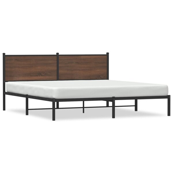 vidaXL Cadre de lit en métal sans matelas chêne marron 183x213 cm