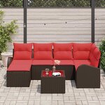 vidaXL Ensemble de canapé de jardin 7 Pièces Marron Poly Rattan