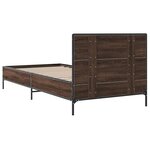 vidaXL Cadre de lit chêne marron 75x190 cm bois d'ingénierie et métal