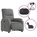 vidaXL Fauteuil inclinable électrique gris foncé tissu microfibre