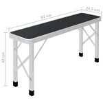 vidaXL Table de camping pliable avec 2 bancs Aluminium Gris
