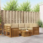 vidaXL Ensemble de canapés d'extérieur 7 Pièces Naturel et Beige