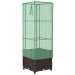 vidaXL Jardinière surélevée avec housse aspect rotin 40x40x139 cm