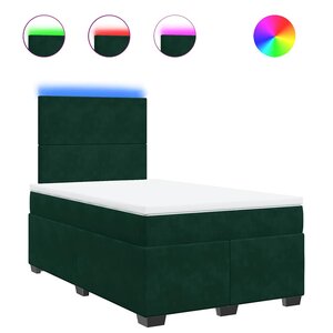 vidaXL Sommier à lattes de lit et matelas Vert foncé 120x200cm Velours