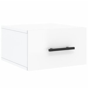 vidaXL Table de chevet murale blanc brillant 35x35x20 cm