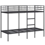 vidaXL Lit superposé sans matelas noir 75x190 cm acier