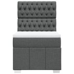 vidaXL Sommier à lattes de lit avec matelas Gris foncé 100x200cm Tissu