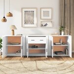 vidaXL Buffets 3 Pièces Blanc Bois d'ingénierie