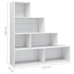 vidaXL Bibliothèque/Séparateur de pièce Blanc brillant Bois ingénierie
