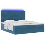 VidaXL Cadre de lit ottoman avec matelas bleu foncé 160x200 cm velours